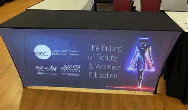 backlit fitted 6’ table throw